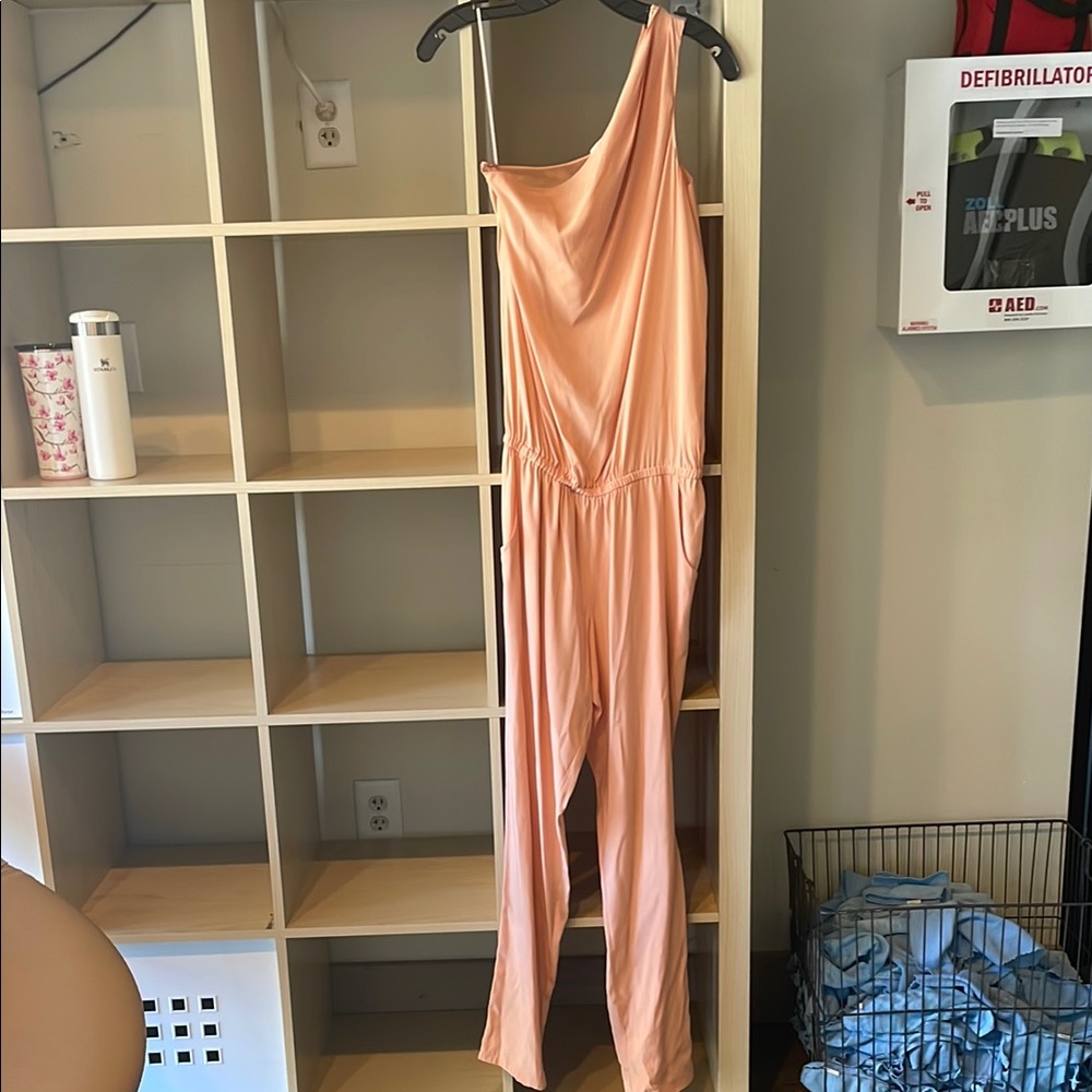 Ramy Brook Peach One-Shoulder Jumpsuit